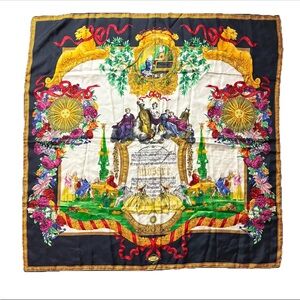 Vtg GIANNI VERSACE Silk Scarf Mozart 33" F/W 1993/94 Made In Italy Baroque Print